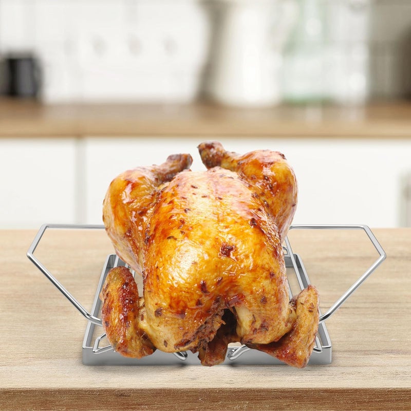 DELSbbq Adjustable Turkey Roasting Rack, Poultry Rack for Smokers, Grills, Wire Roasting Baking Broiling Chicken Roasting Rack, Turkey Roast Rack Accessories - Image 5